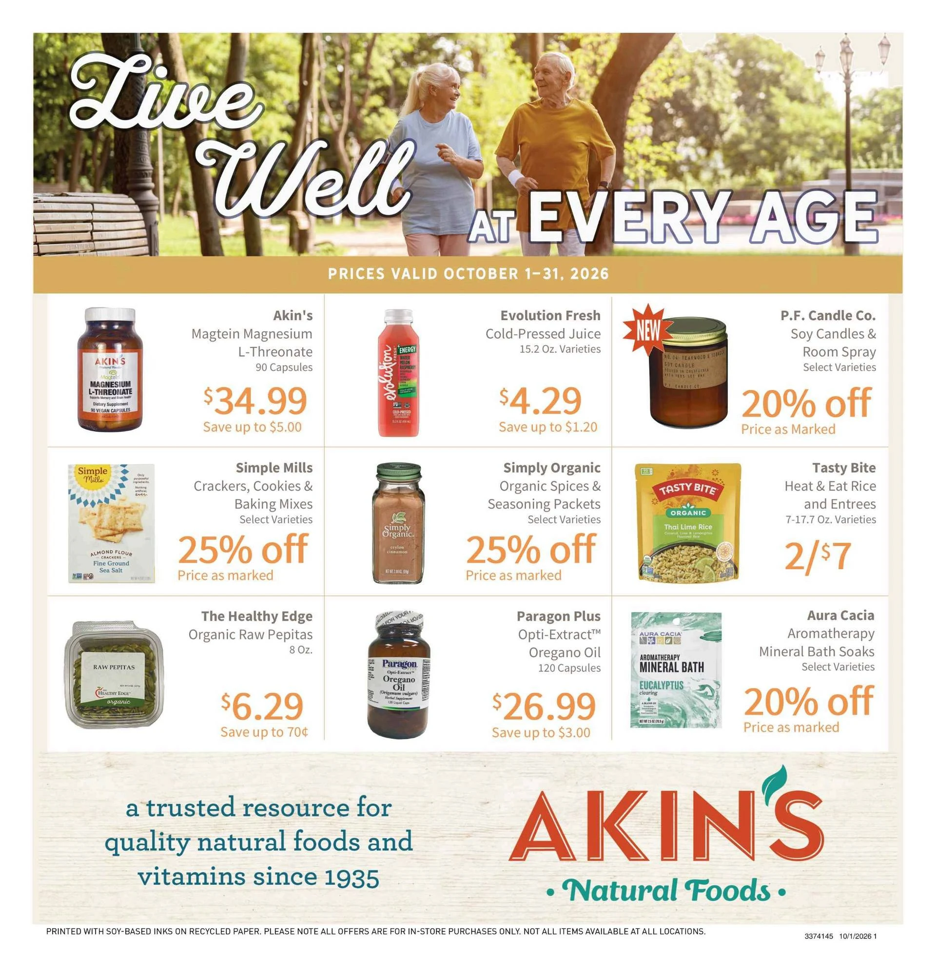 Akin's Natural Foods Monthly Ad 9/30/2026 - 10/31/2026 - Page 1