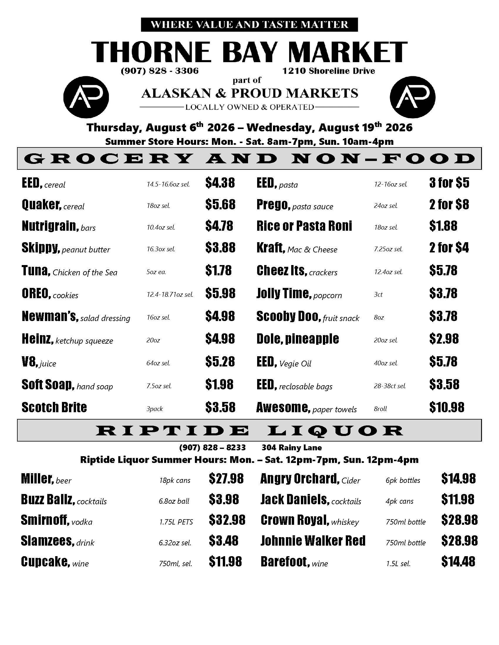 Alaskan Proud Markets Ketchikan | << Back What's On Sale? Ketchikan Thorne Bay - Page 6