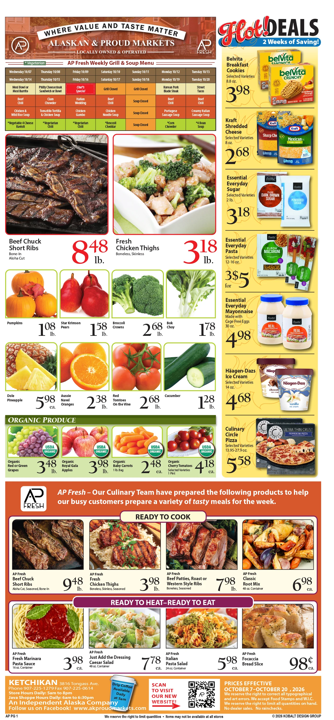 Alaskan Proud Markets Ketchikan | << Back What's On Sale? Ketchikan Thorne Bay - Page 1