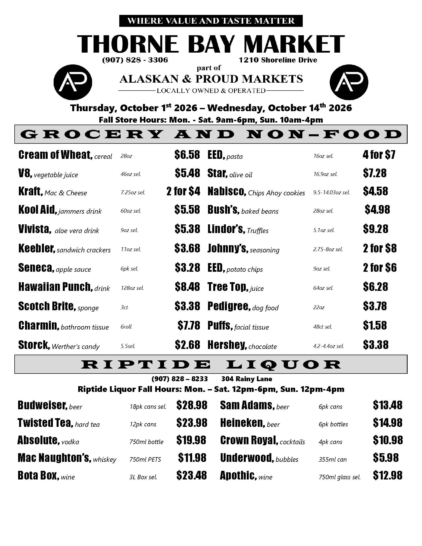 Alaskan Proud Markets Ketchikan | << Back What's On Sale? Ketchikan Thorne Bay - Page 6