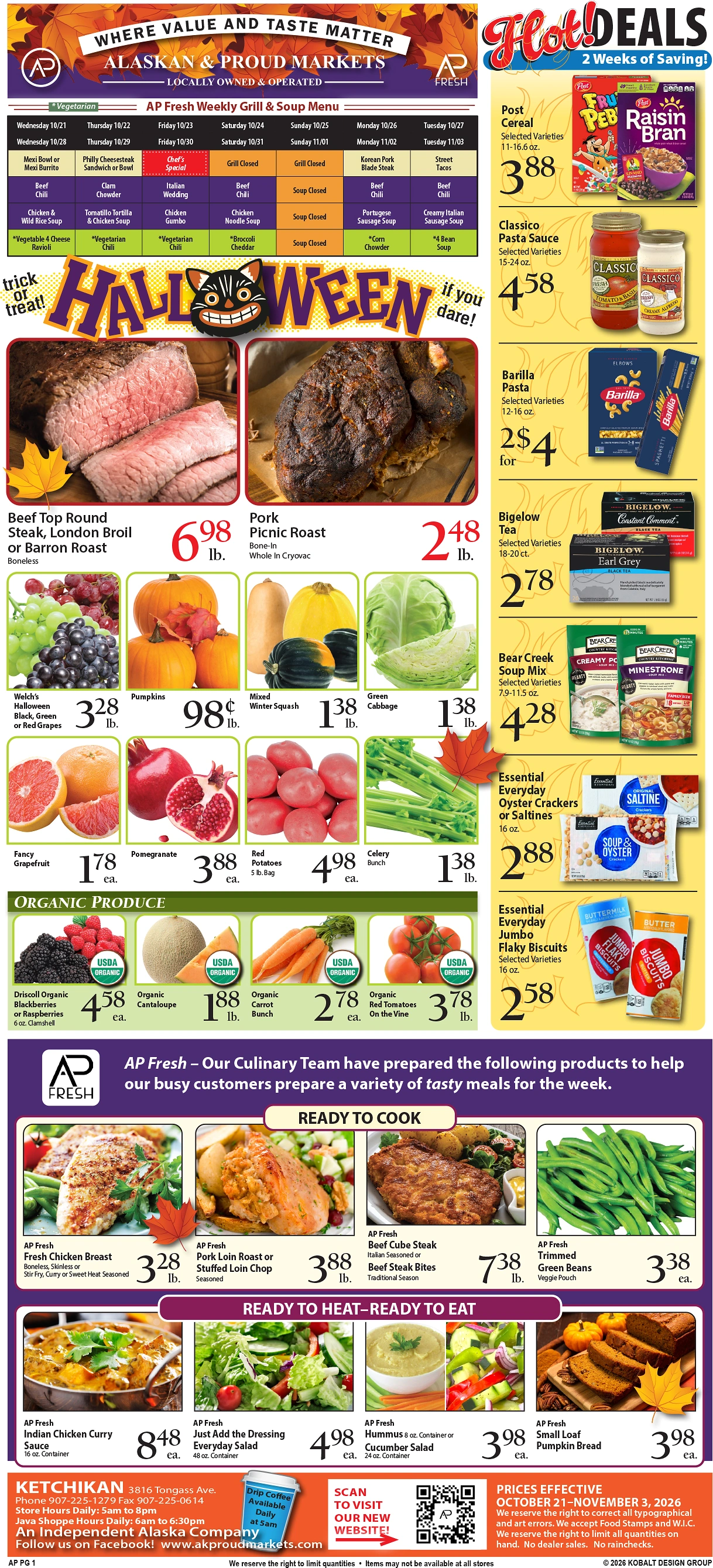 Alaskan Proud Markets Ketchikan | << Back What's On Sale? Ketchikan Thorne Bay - Page 1