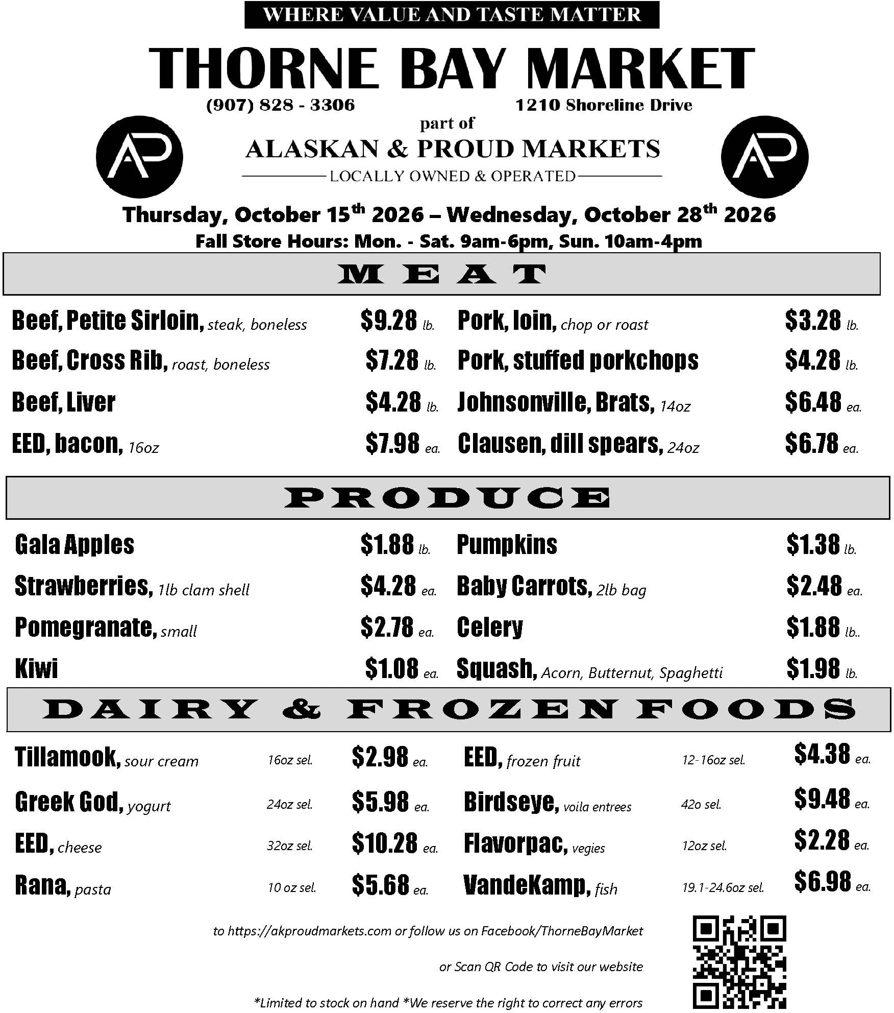 Alaskan Proud Markets Ketchikan | << Back What's On Sale? Ketchikan Thorne Bay - Page 5