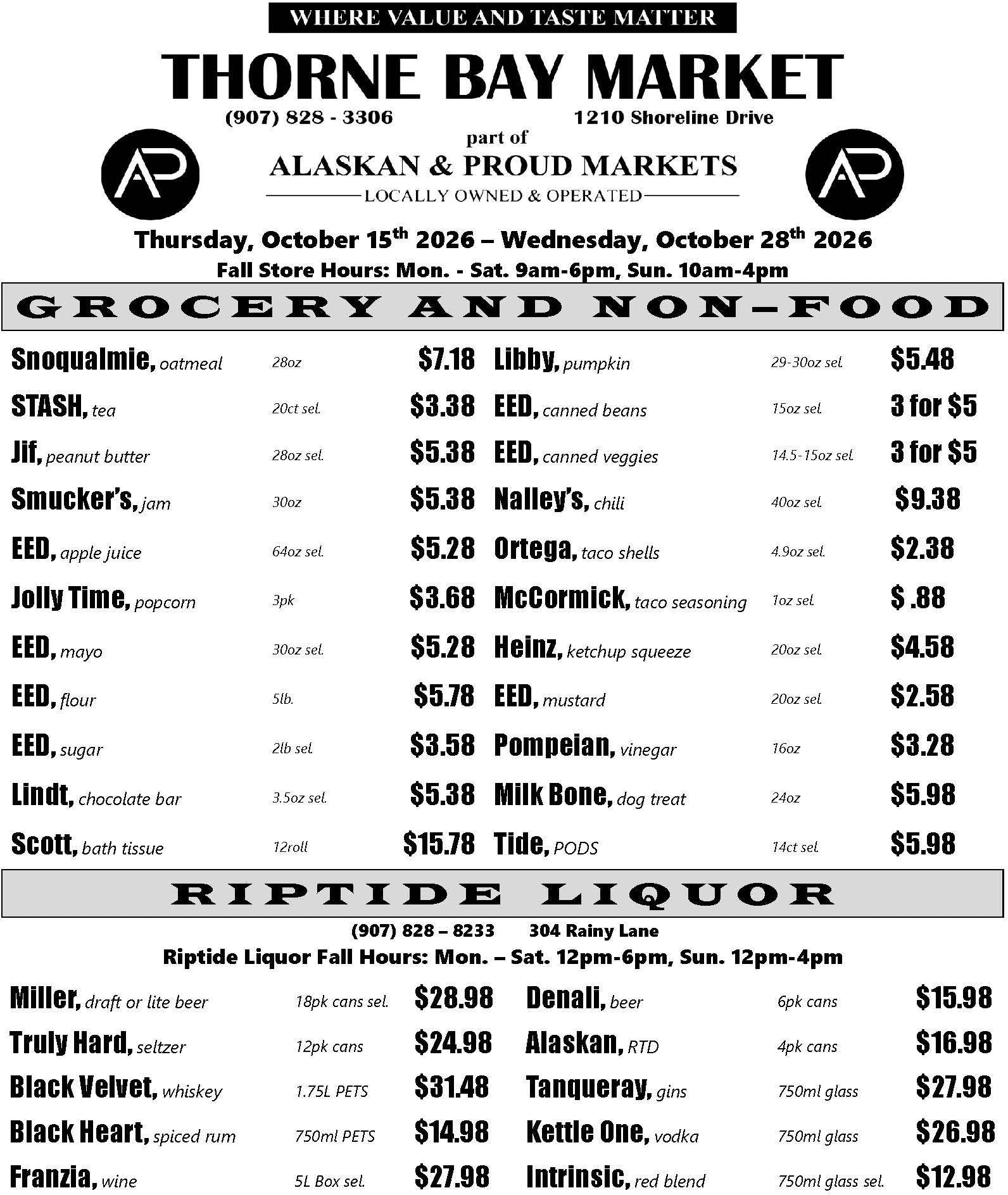 Alaskan Proud Markets Ketchikan | << Back What's On Sale? Ketchikan Thorne Bay - Page 6