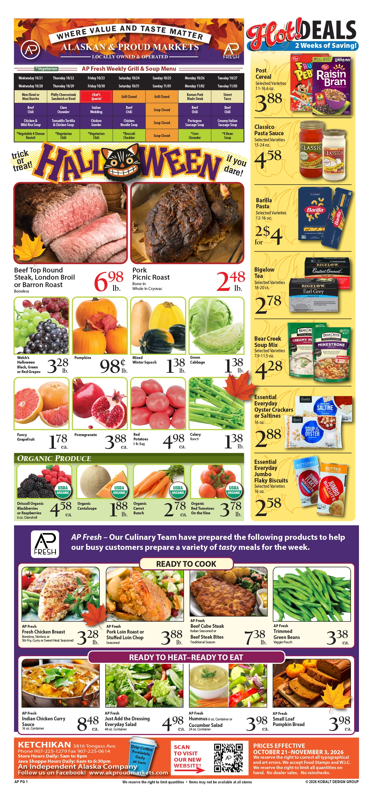 Alaskan Proud Markets Ketchikan | << Back What's On Sale? Ketchikan Thorne Bay - Page 1