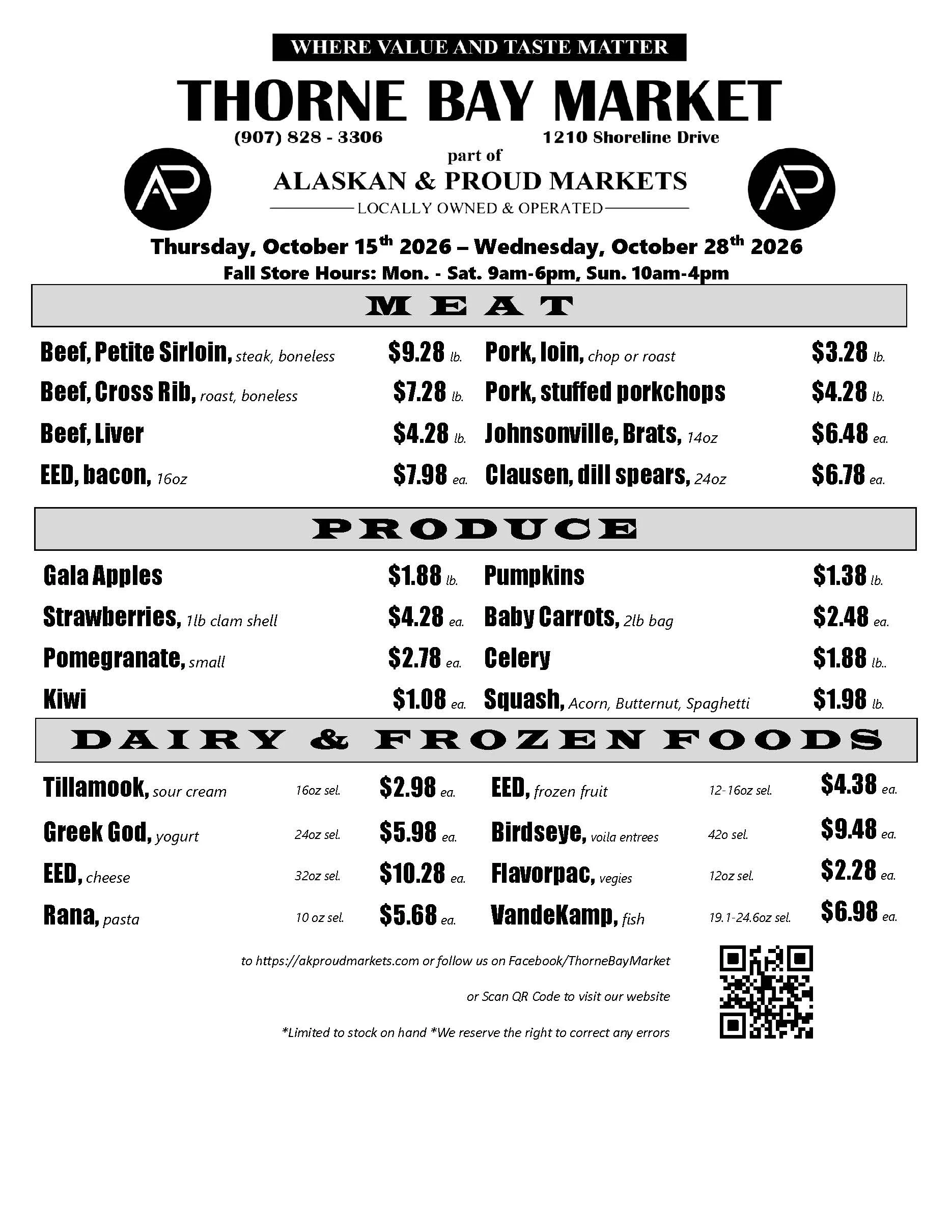 Alaskan Proud Markets Ketchikan | << Back What's On Sale? Ketchikan Thorne Bay - Page 5