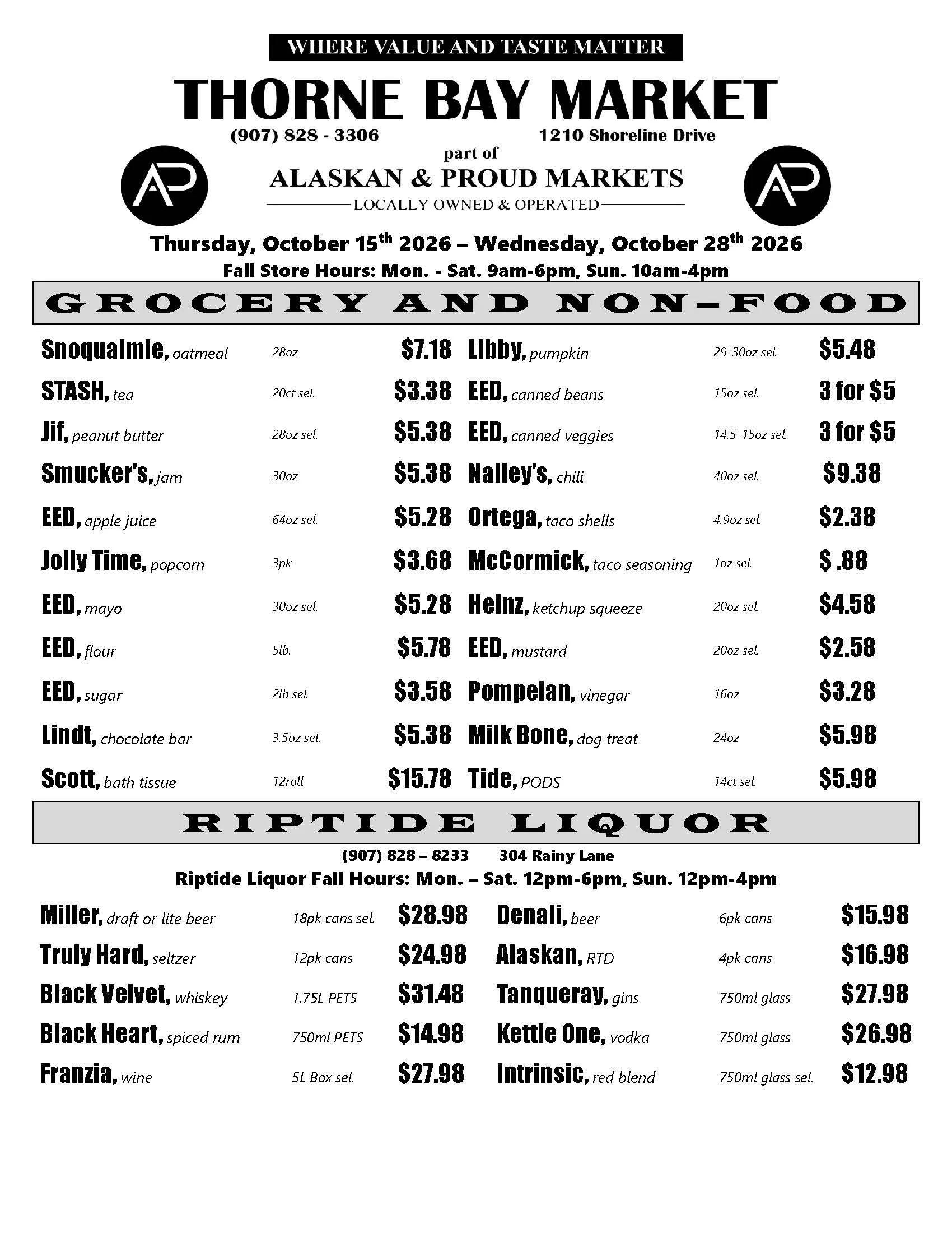 Alaskan Proud Markets Ketchikan | << Back What's On Sale? Ketchikan Thorne Bay - Page 6