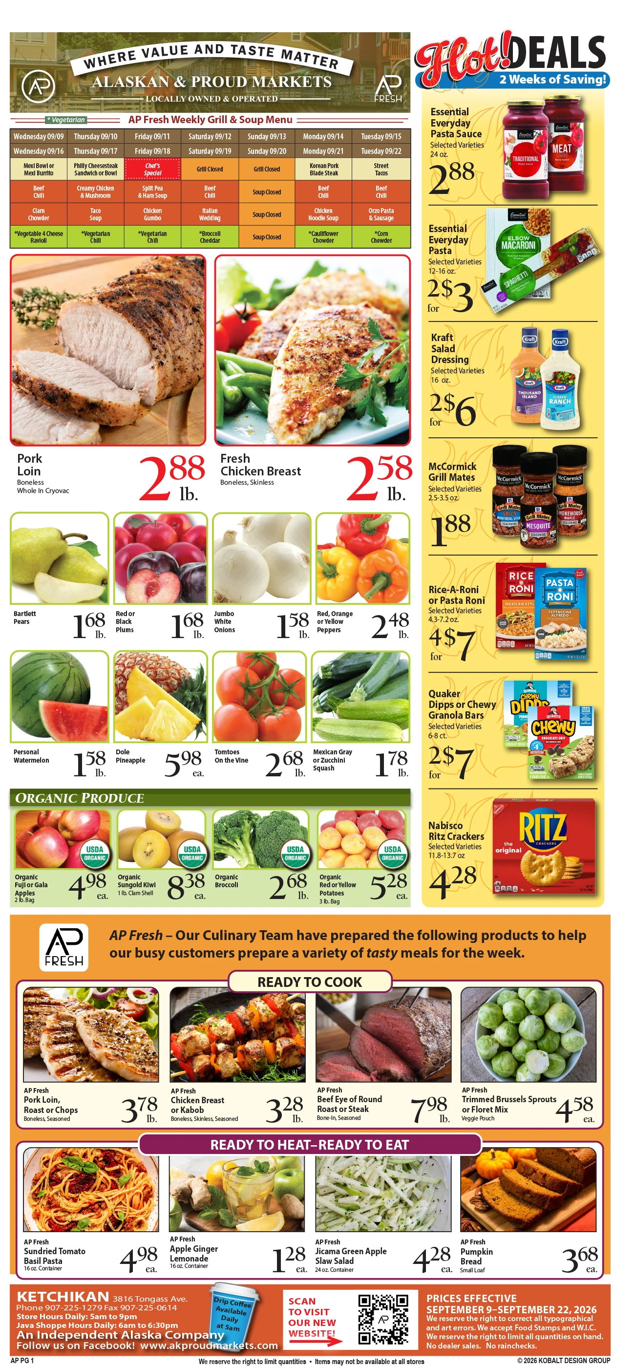 Alaskan Proud Markets Ketchikan | << Back What's On Sale? Ketchikan Thorne Bay - Page 1