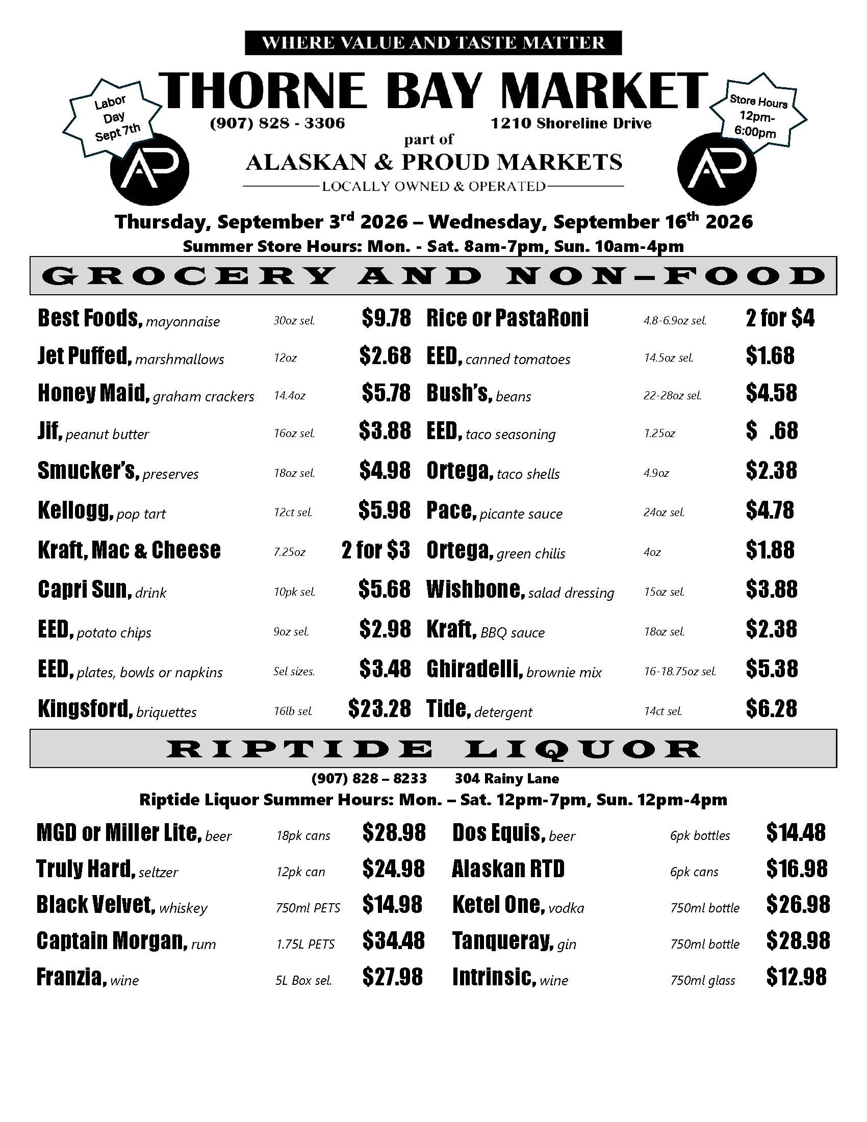Alaskan Proud Markets Ketchikan | << Back What's On Sale? Ketchikan Thorne Bay - Page 6