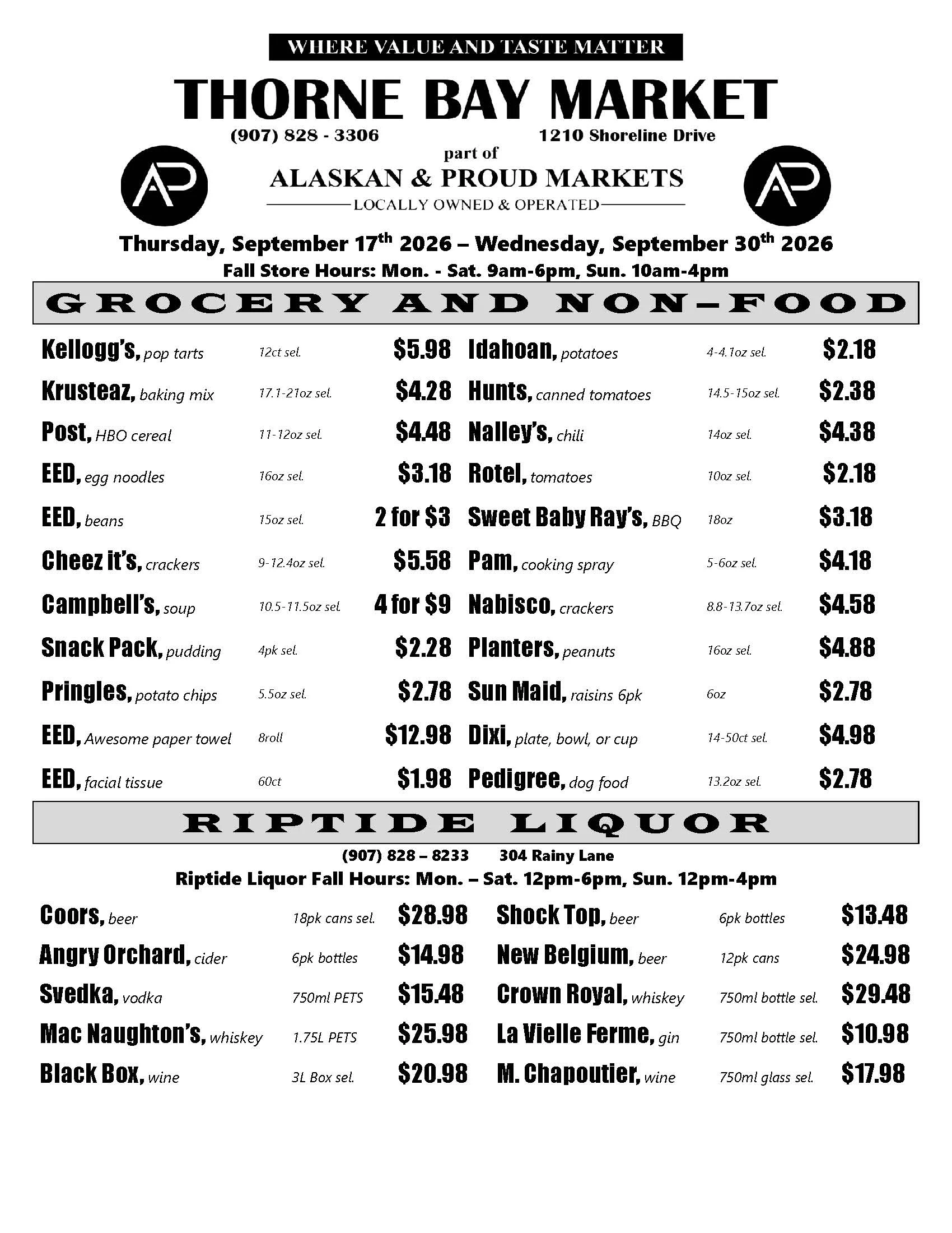 Alaskan Proud Markets Ketchikan | << Back What's On Sale? Ketchikan Thorne Bay - Page 6