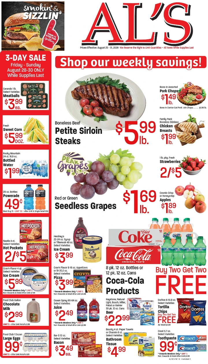 Al's Food Town Ad of August 25 - 31, 2026 - Page 1