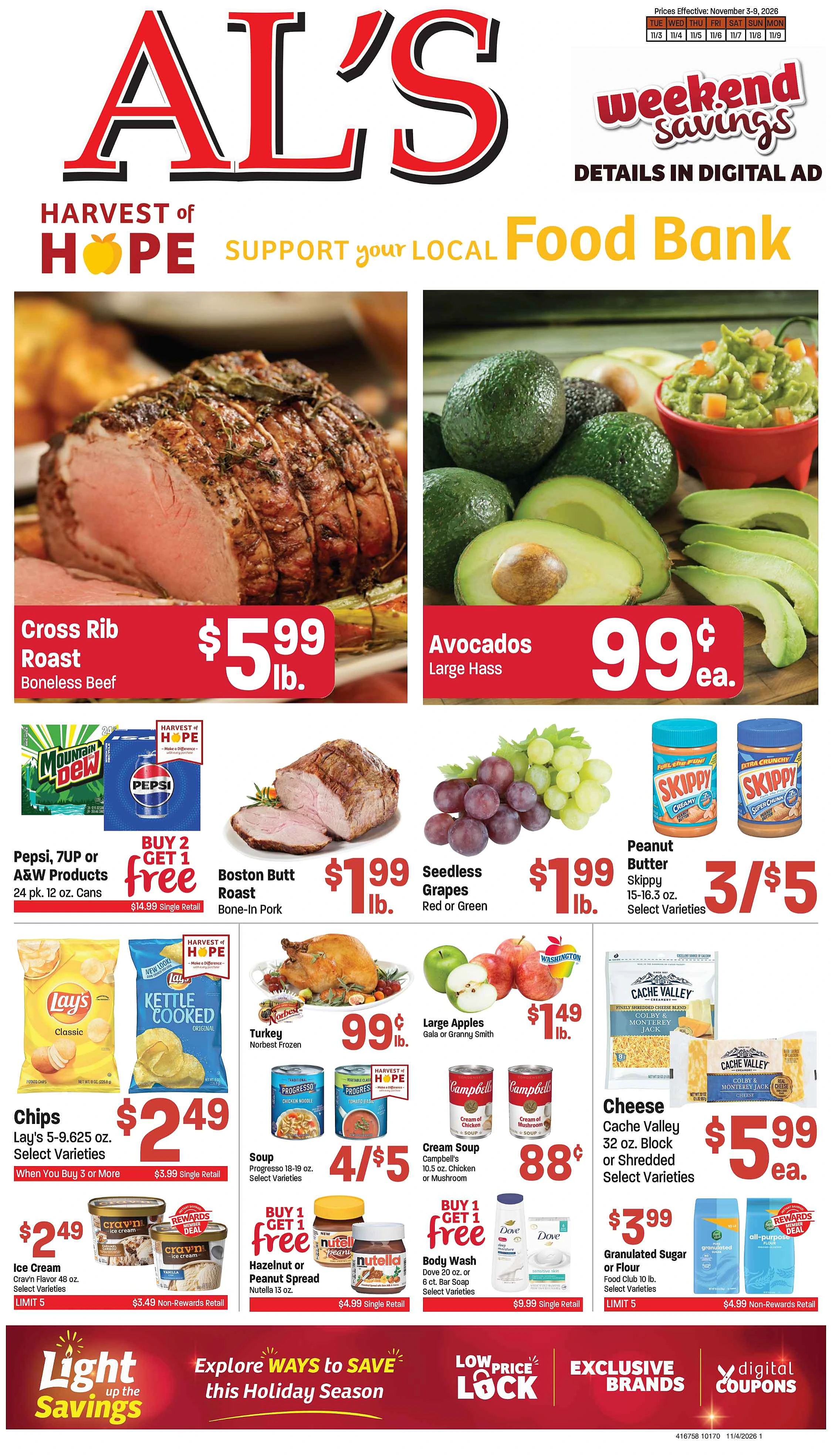 Al's Food Town Ad of November 3 - 9, 2026 - Page 1
