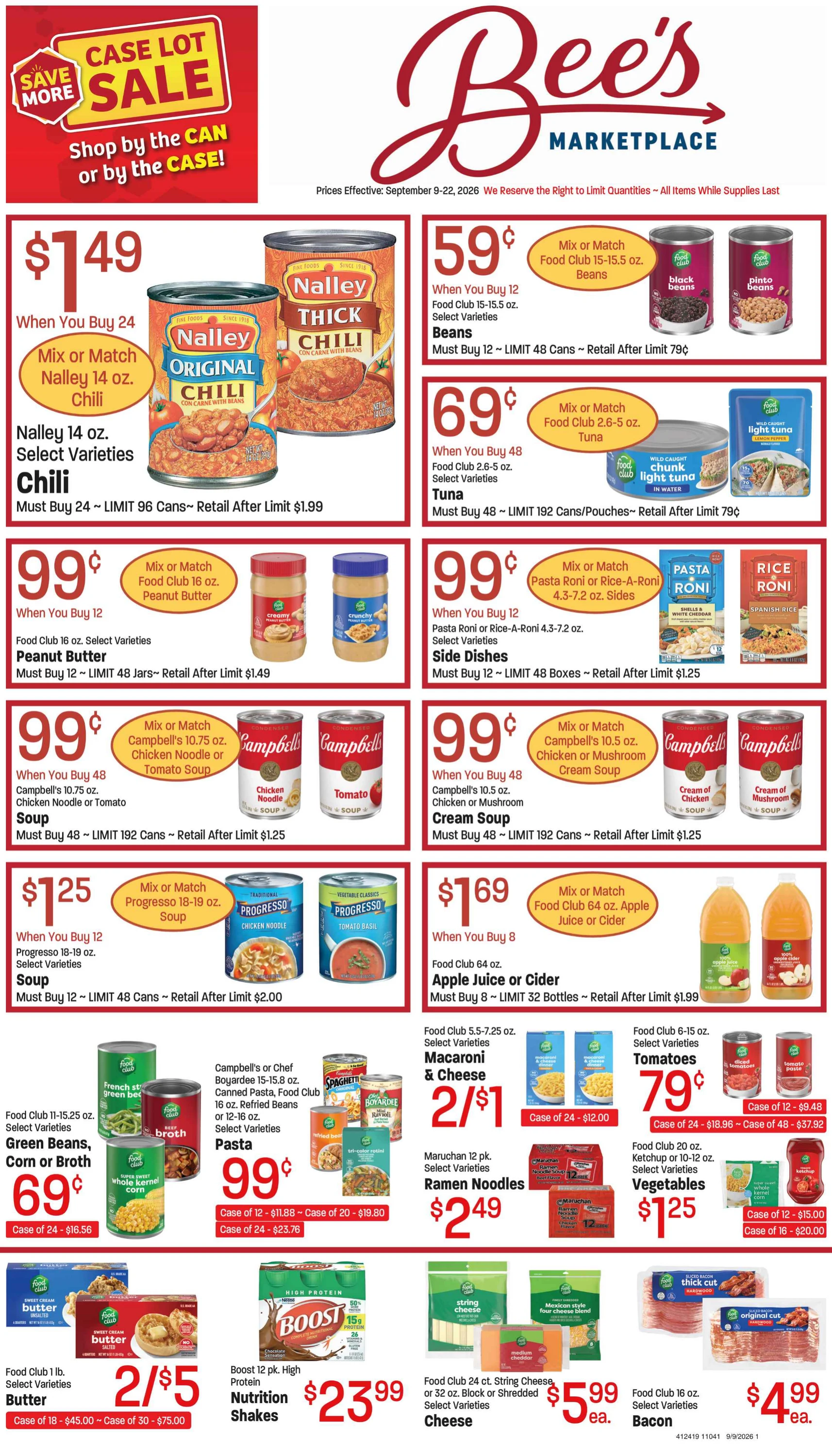 Bee's Marketplace Weekly Ad - Page 1