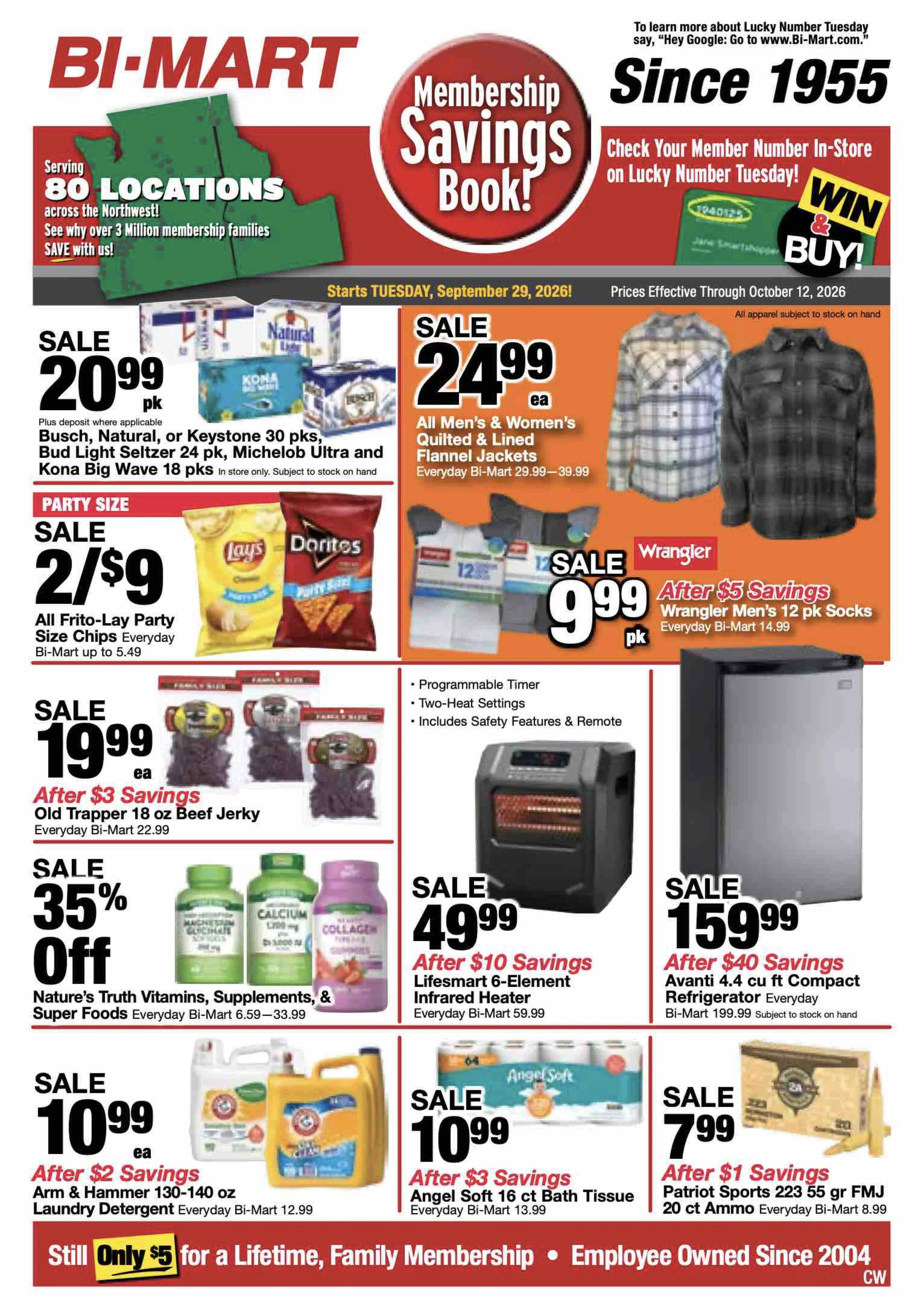 Bi-Mart September 29 Membership Savings Book - Page 1