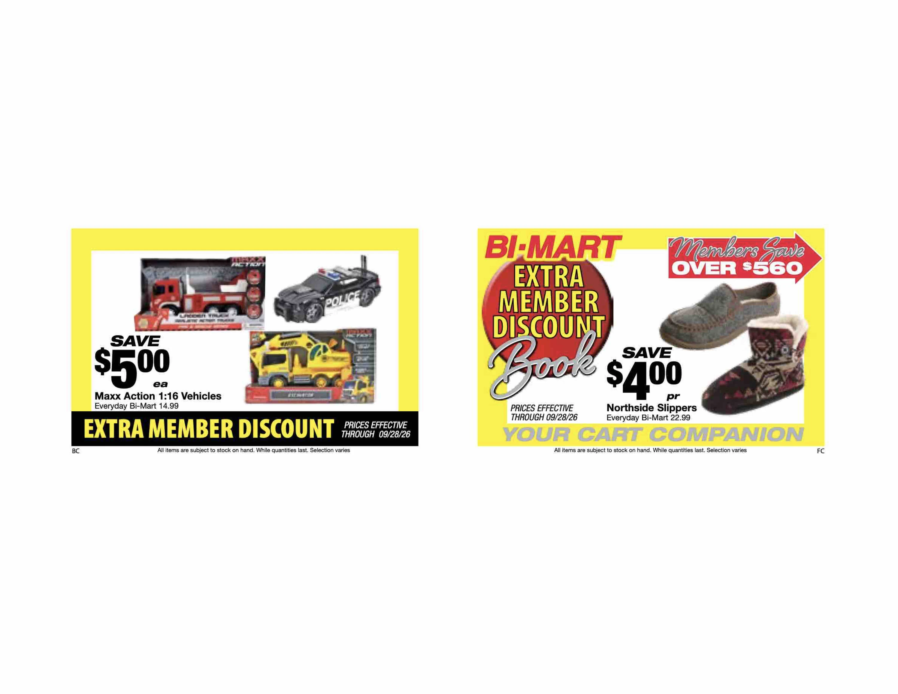 Bi-Mart September 14 Extra Member Discount Book - Page 1