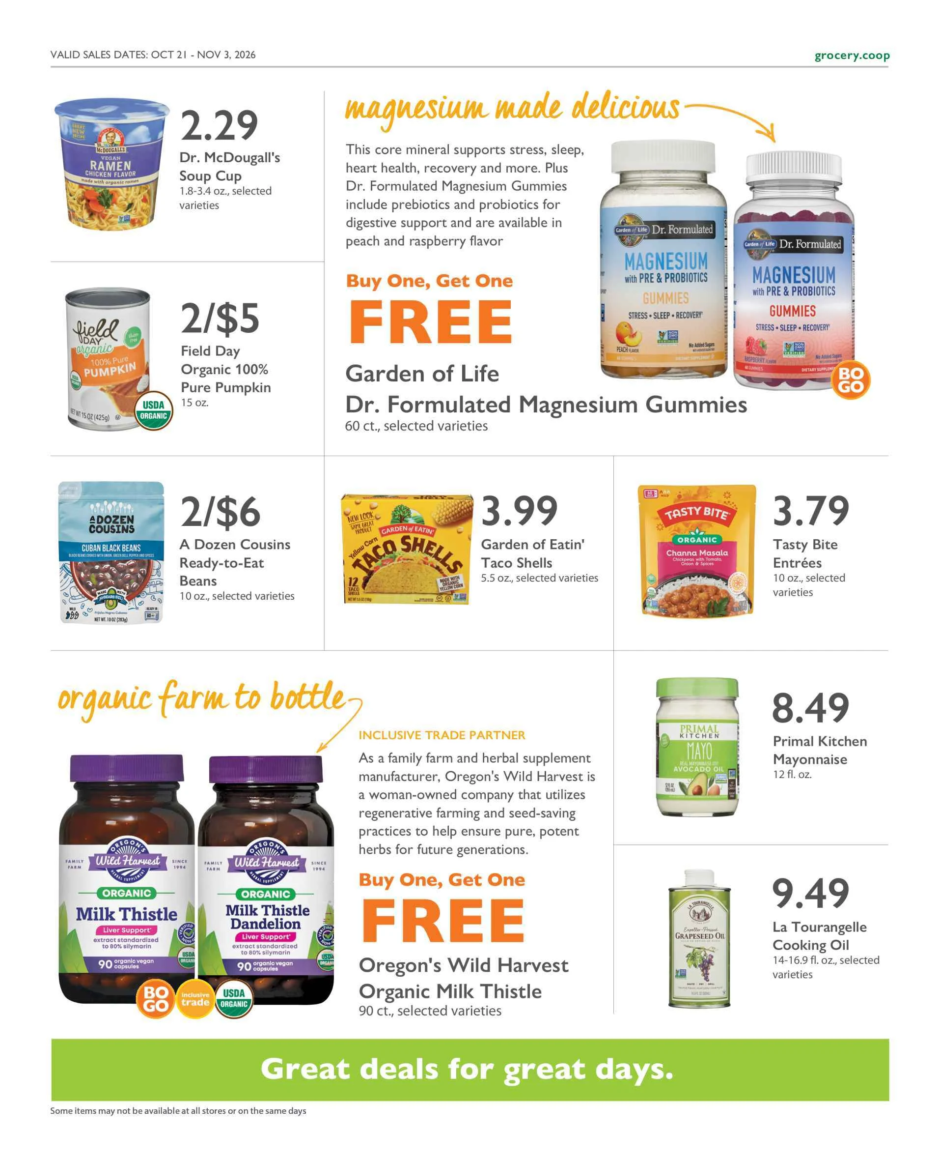 Bloomingfoods Co-op Market Co+op Deals October 21 – November 3, 2026 - Page 13
