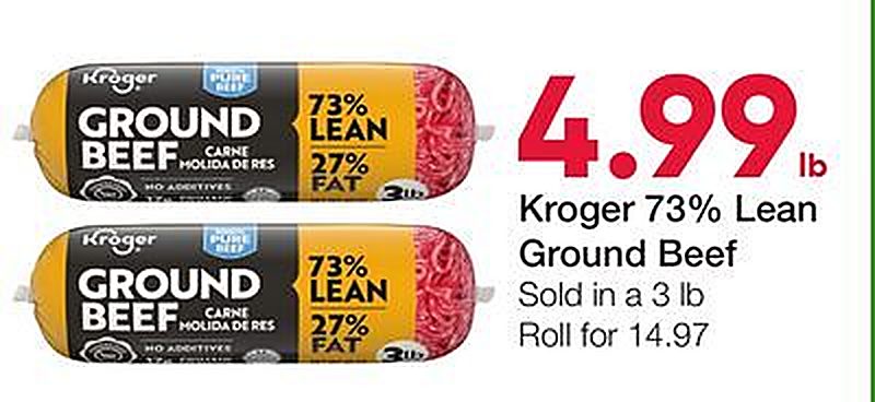 Kroger 73% Lean Ground Beef - Ruler Foods weekly ad deal