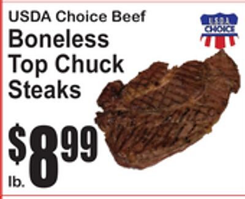 USDA Choice Beef Boneless Top Chuck Steaks - Superfresh weekly ad deal