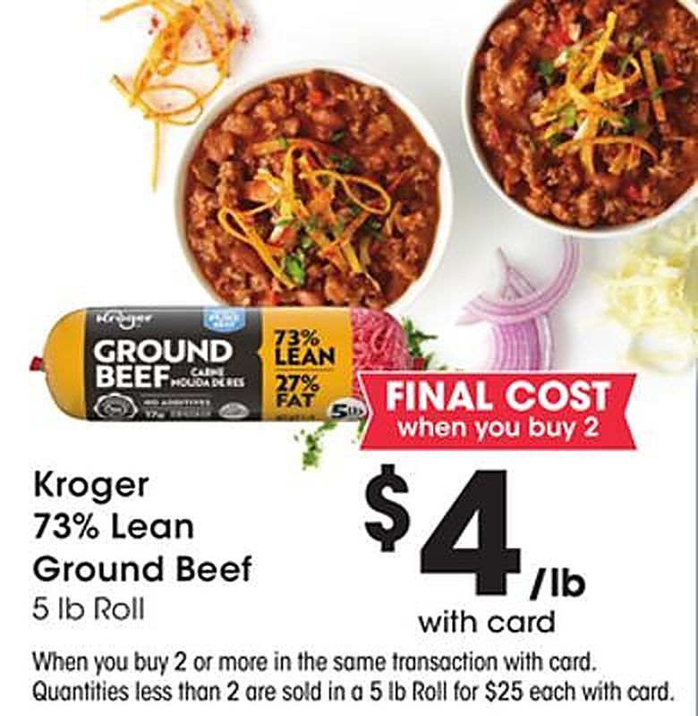 Kroger 73% Lean Ground Beef - Dillons weekly ad deal