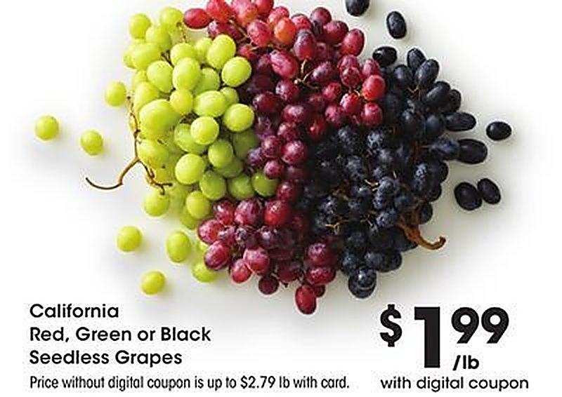 California Red, Green or Black Seedless Grapes - Fred Meyer weekly ad deal