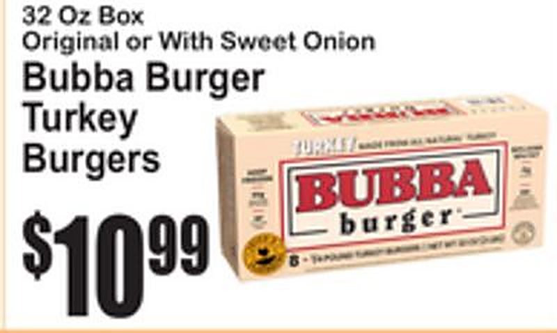 Bubba Burger Turkey Burgers - Superfresh weekly ad deal