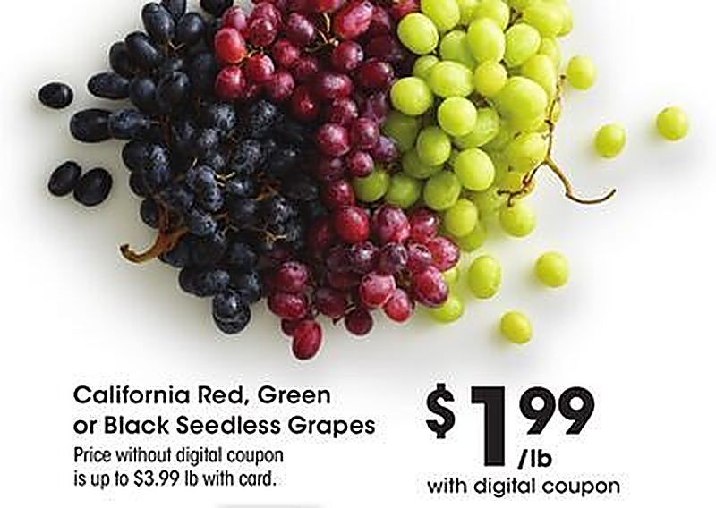 California Red, Green or Black Seedless Grapes - Ralphs weekly ad deal