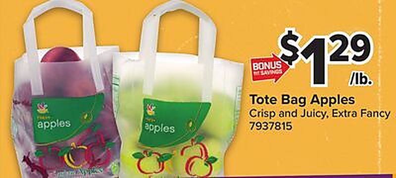 Tote Bag Apples - Giant Food weekly ad deal