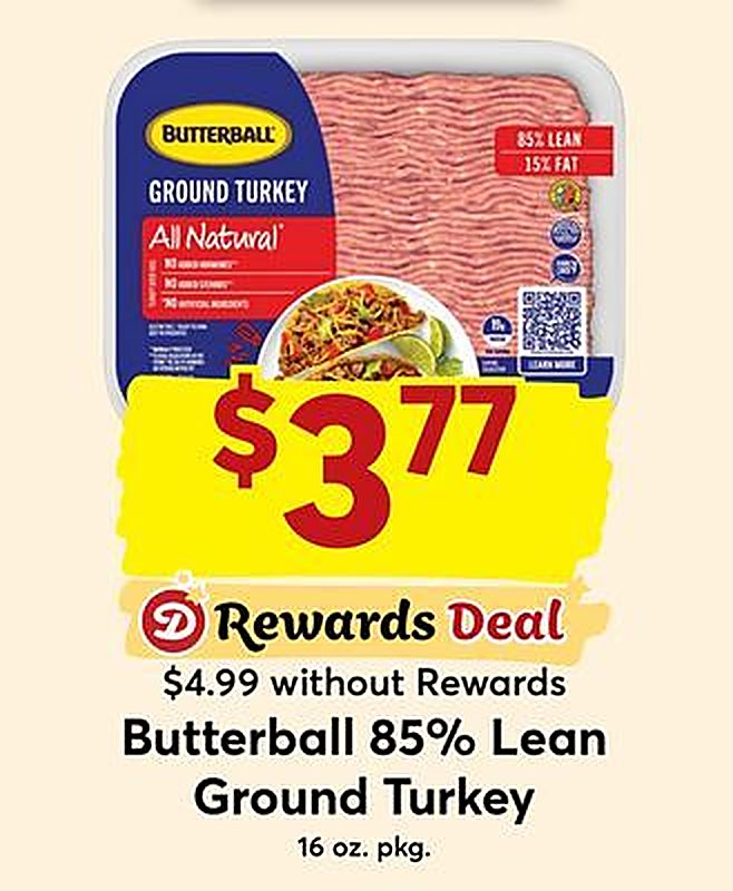 Butterball 85% Lean Ground Turkey - Dierbergs weekly ad deal
