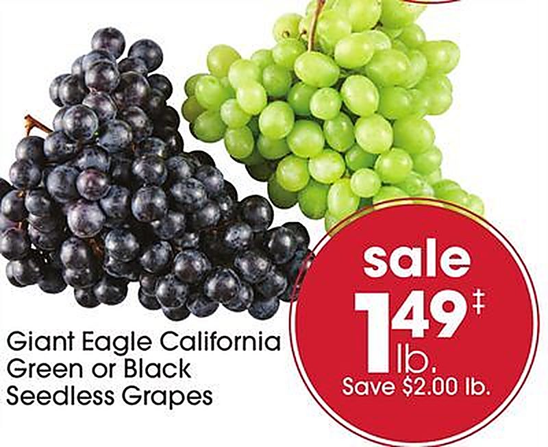 Giant Eagle California Green or Black Seedless Grapes - Giant Eagle weekly ad deal
