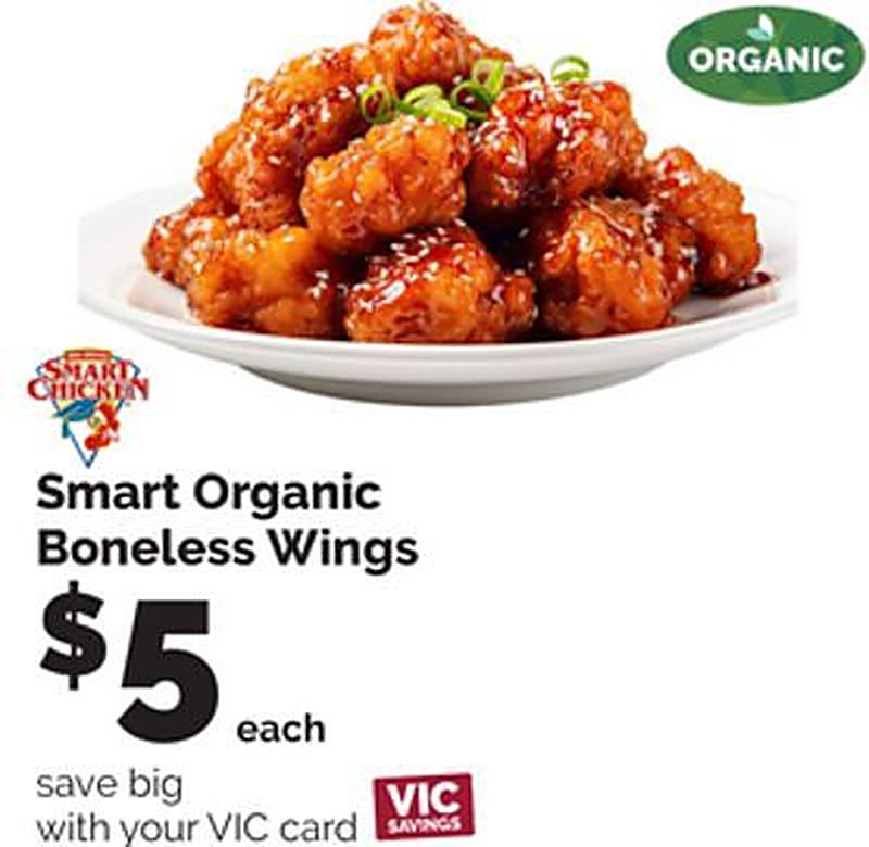 Smart Organic Boneless Wings - Harris Teeter weekly ad deal