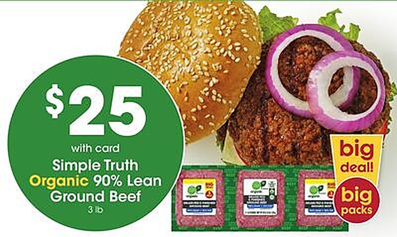 Simple Truth Organic 90% Lean Ground Beef - Kroger weekly ad deal