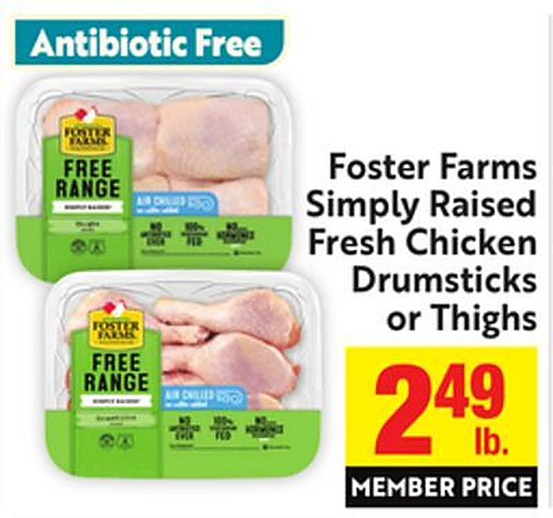 Foster Farms Simply Raised Fresh Chicken Drumsticks or Thighs - Save Mart weekly ad deal