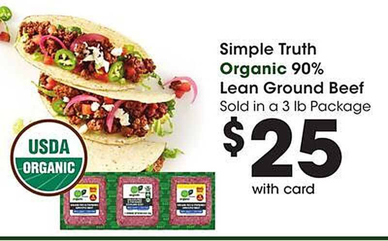 Simple Truth Organic 90% Lean Ground Beef - King Soopers weekly ad deal