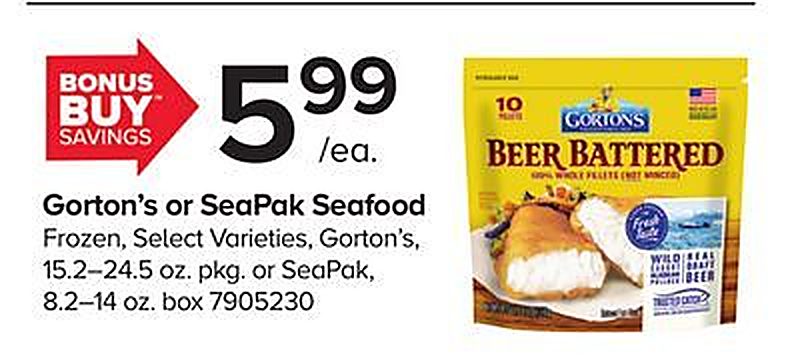 Gorton's or SeaPak Seafood - Giant Food Stores weekly ad deal