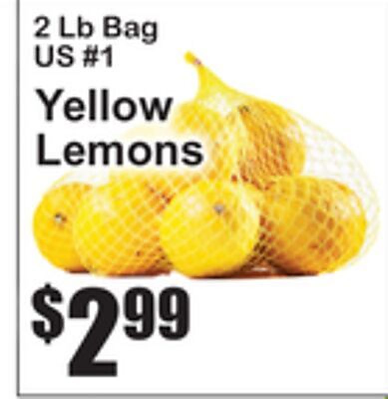 2 Lb Bag US #1 Yellow Lemons - Superfresh weekly ad deal
