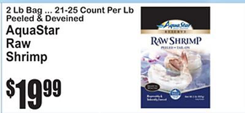 AquaStar Raw Shrimp - Superfresh weekly ad deal