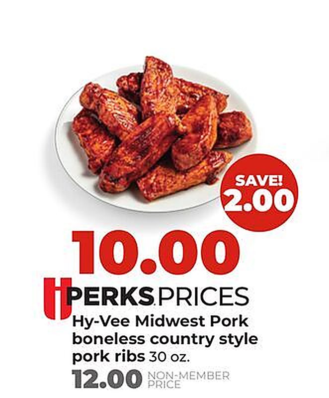 Hy-Vee Midwest Pork boneless country style pork ribs - Hy Vee weekly ad deal