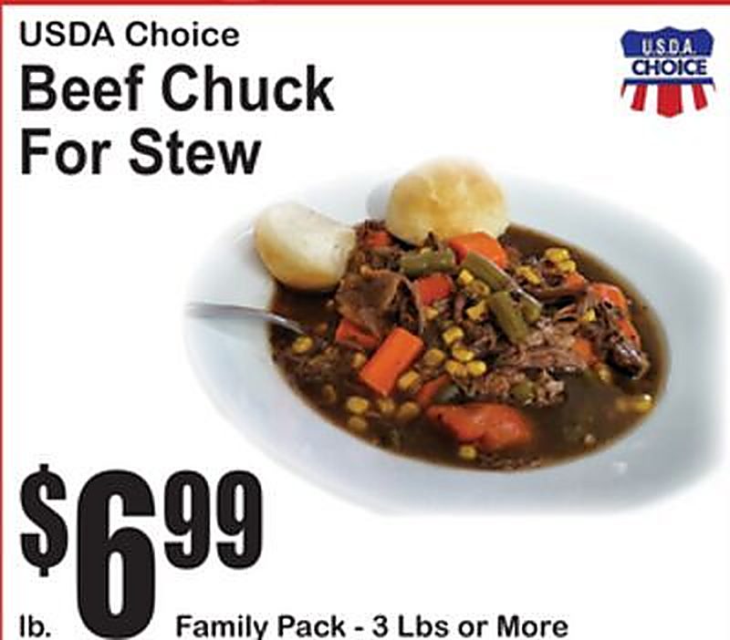 USDA Choice Beef Chuck For Stew - Superfresh weekly ad deal