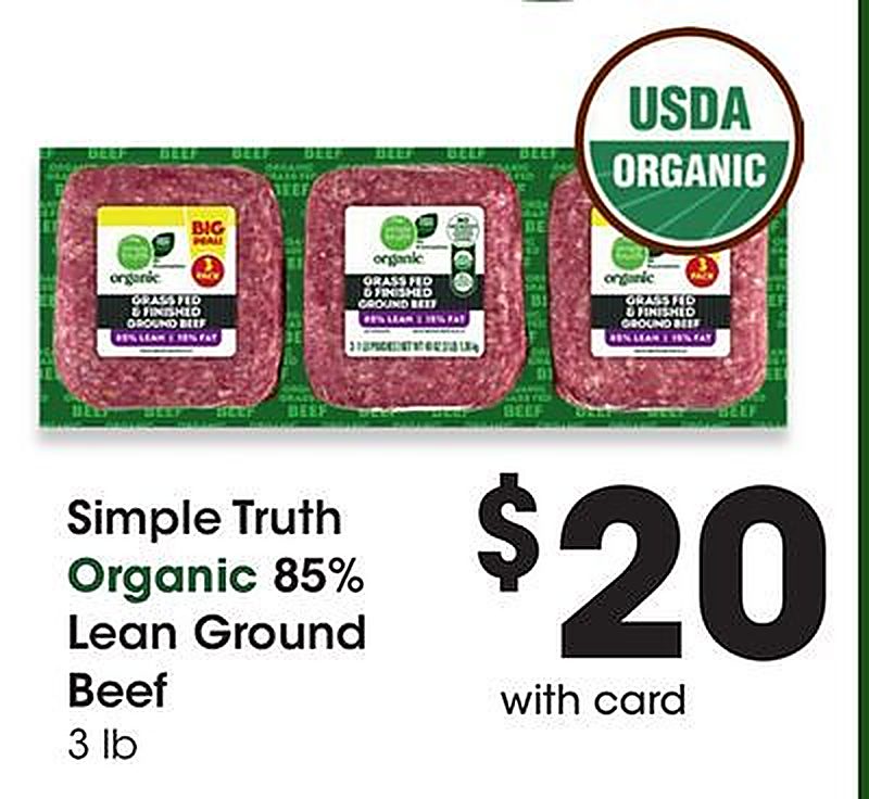 Simple Truth Organic 85% Lean Ground Beef - QFC weekly ad deal