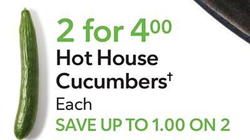 Hot House Cucumbers† - Publix weekly ad deal