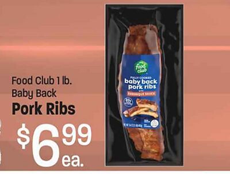 Food Club 1 lb. Baby Back Pork Ribs - Lees Marketplace weekly ad deal