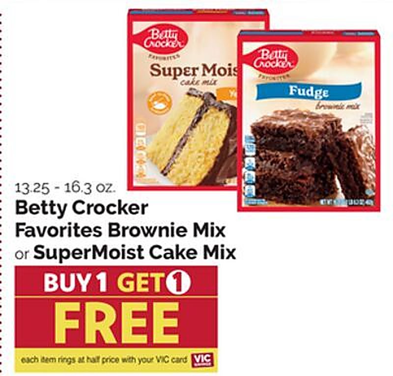 Betty Crocker Favorites Brownie Mix or SuperMoist Cake Mix