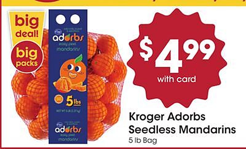 Kroger Adorbs Seedless Mandarins - Dillons weekly ad deal
