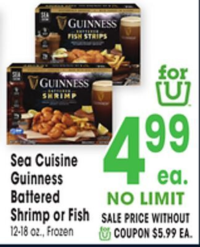 Sea Cuisine Guinness Battered Shrimp or Fish - Jewel Osco weekly ad deal