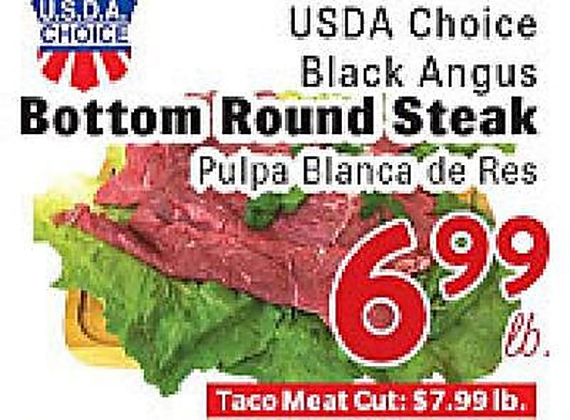USDA Choice Black Angus Bottom Round Steak - Rio Valley Market weekly ad deal