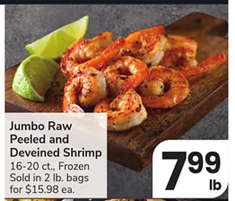 Jumbo Raw Peeled and Deveined Shrimp - Vons weekly ad deal