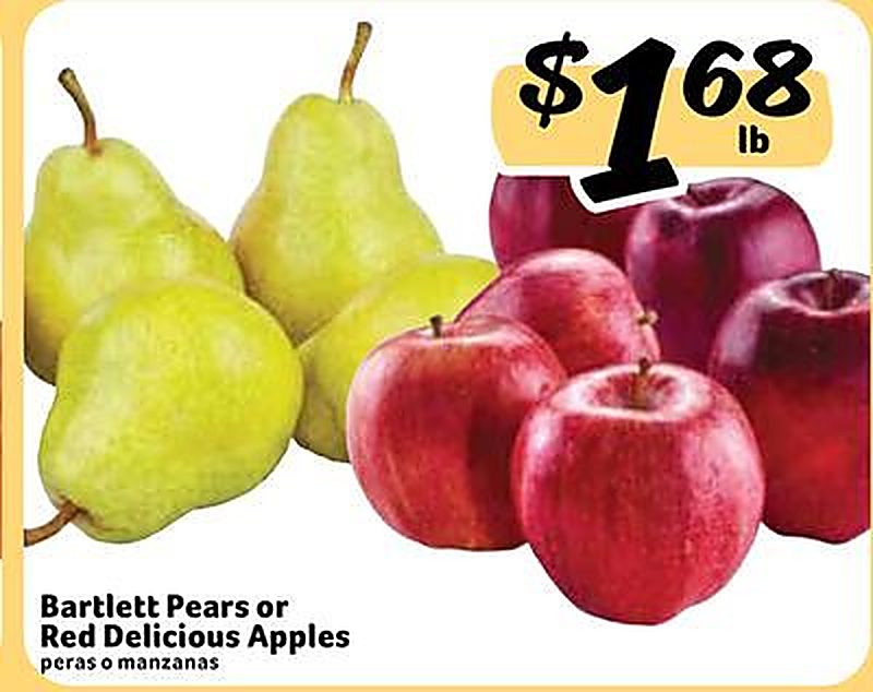 Bartlett Pears or Red Delicious Apples / peras o manzanas - Fresco Y Mas weekly ad deal