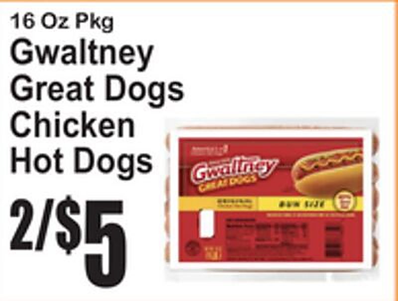 Gwaltney Great Dogs Chicken Hot Dogs - Superfresh weekly ad deal