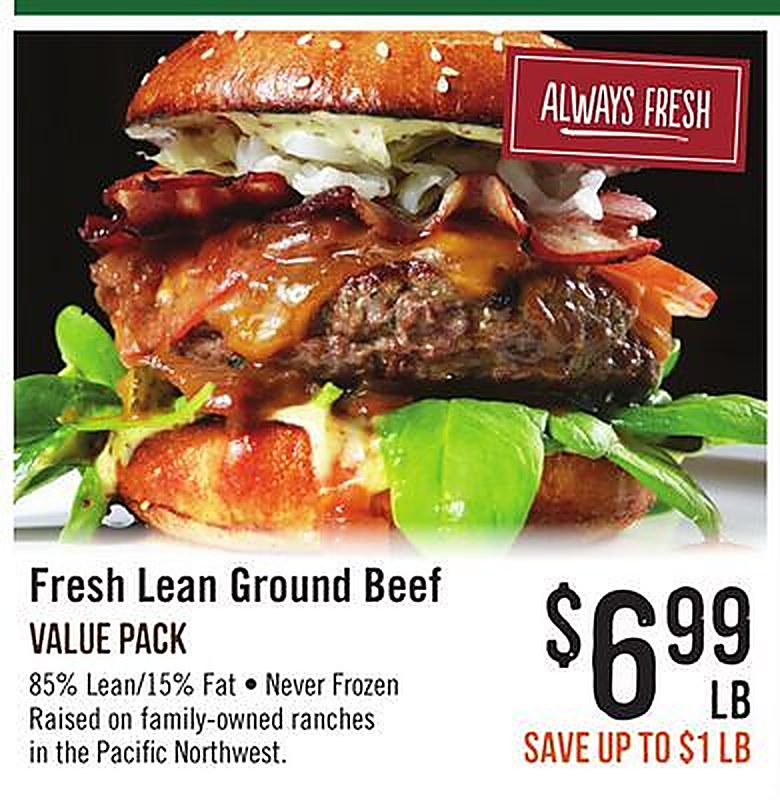 Fresh Lean Ground Beef VALUE PACK - Haggen Food & Pharmacy weekly ad deal