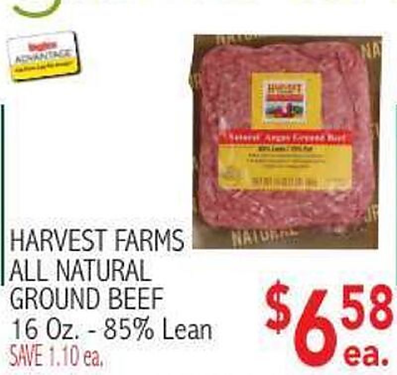 HARVEST FARMS ALL NATURAL GROUND BEEF - Ingles Markets weekly ad deal