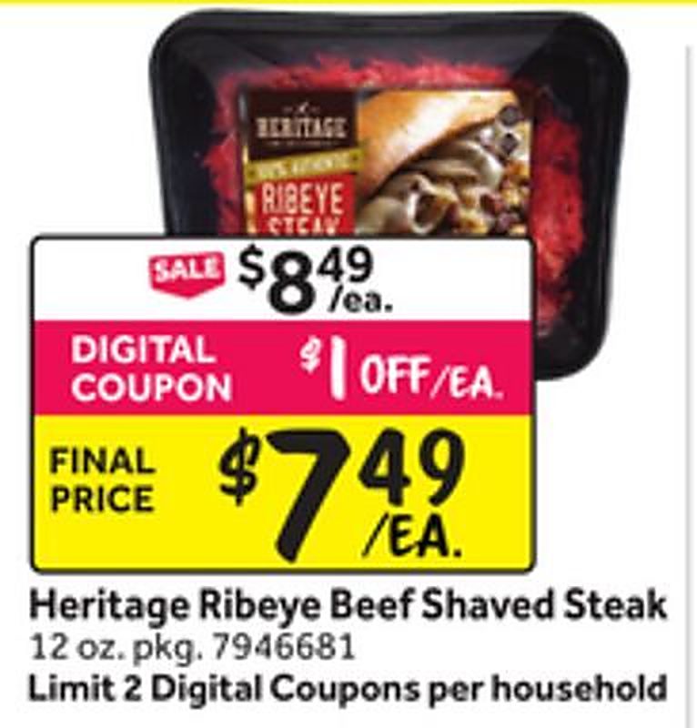 Heritage Ribeye Beef Shaved Steak - Stop & Shop weekly ad deal